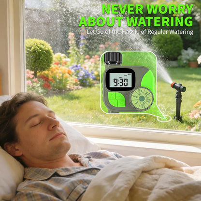 Sprinkler Timer for Garden Hose - Irrigation Timer for Outdoor Faucet, Automatic Programmable Watering Irrigation with Rain Delay/Manual Mode, Watering System Drip Irrigation for Yard Lawn Pool
