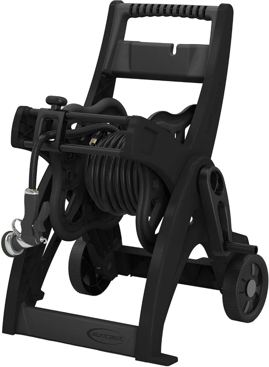Hosemobile Hose Reel Cart, 175 ft Capacity, with Wheels and Handle, Black