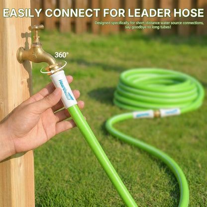 Short Garden Leader Hose - 5/8 Inch Lightweight All-Weather Water Hose - Durable And Flexible, Leakproof Connections, Kink Resistant - Rubber Garden Hose With 3/4" Fittings (1 FT)