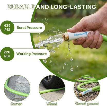 Short Garden Leader Hose - 5/8 Inch Lightweight All-Weather Water Hose - Durable And Flexible, Leakproof Connections, Kink Resistant - Rubber Garden Hose With 3/4" Fittings (1 FT)