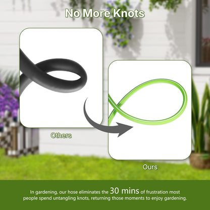 Short Garden Leader Hose - 5/8 Inch Lightweight All-Weather Water Hose - Durable And Flexible, Leakproof Connections, Kink Resistant - Rubber Garden Hose With 3/4" Fittings (1 FT)