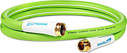 Short Garden Leader Hose - 5/8 Inch Lightweight All-Weather Water Hose - Durable And Flexible, Leakproof Connections, Kink Resistant - Rubber Garden Hose With 3/4" Fittings (1 FT)