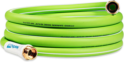 Short Garden Leader Hose - 5/8 Inch Lightweight All-Weather Water Hose - Durable And Flexible, Leakproof Connections, Kink Resistant - Rubber Garden Hose With 3/4" Fittings (1 FT)
