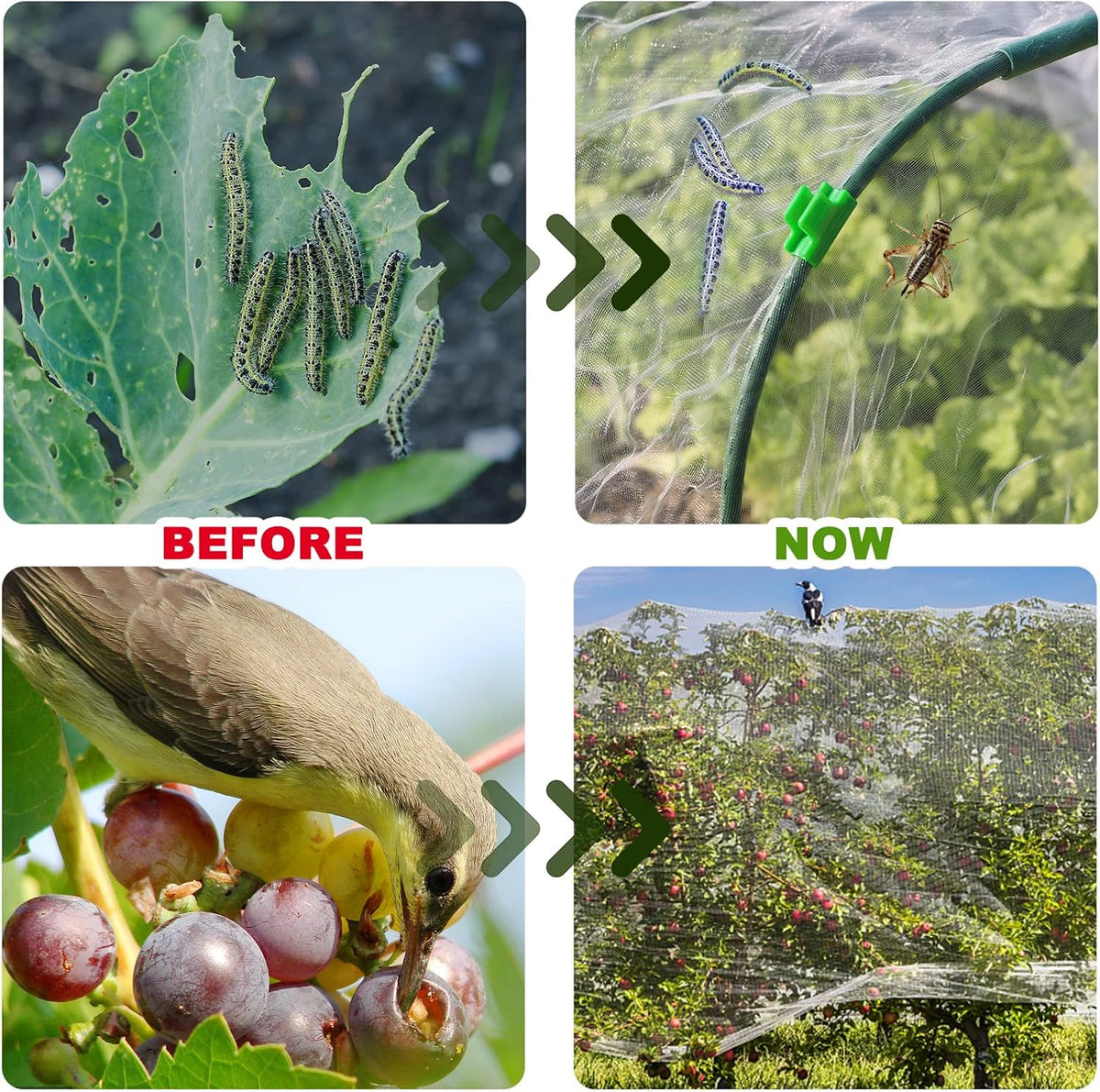 Garden Netting Kit 10×30 FT Ultra Fine Mesh Plant Protection Cover