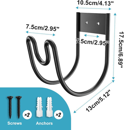 Garden Hose Holder Wall Mount, Heavy Duty Metal Water Hose Hanger for Outside, Sturdy Hose Reel Hooks for Garden, Garage or Yard Storage