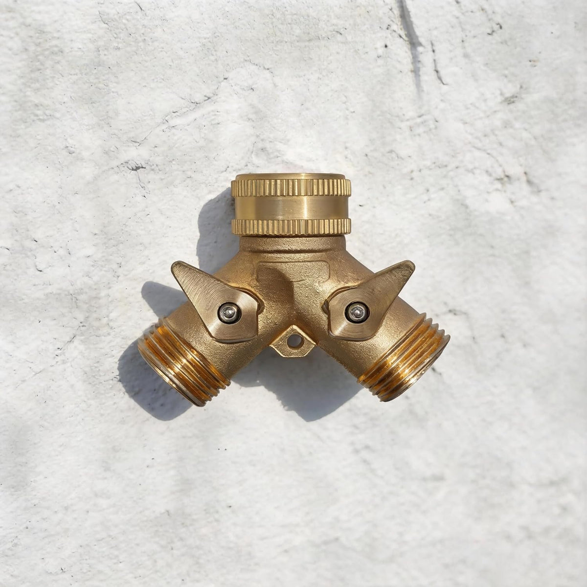 ‌ 2 Way Garden Hose Splitter, 3/4" Heavy Duty Solid Brass Hose Y Splitter With 2 Shut-off for Outdoor Faucet & Garden Hose