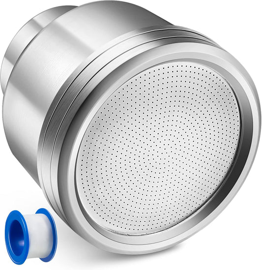 Water Nozzle with 2000 Tiny Holes, 3/4'' Aluminium Alloy Water Hose Nozzle with PTFE Thread Seal Tape for Outdoor Garden Watering Flowers, Plants, Greenhouse, Nurseryman, Container