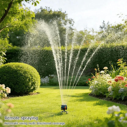 2026 Upgraded 16-Nozzle Oscillating Sprinkler with Dual-Zone Sprinkler Water Timer, Mini Turbo Oscillating Water Sprinklers for Lawn Yard Garden Watering (Black, with a Set nozzles+5m Water Hose)