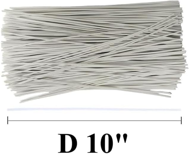 300 Pcs Plastic Twist Ties, Garden Plant Twist Tie Cable Tie, Plastic Cable Ties for Bread Candy Bags, Gift Bags (White,8 inches)
