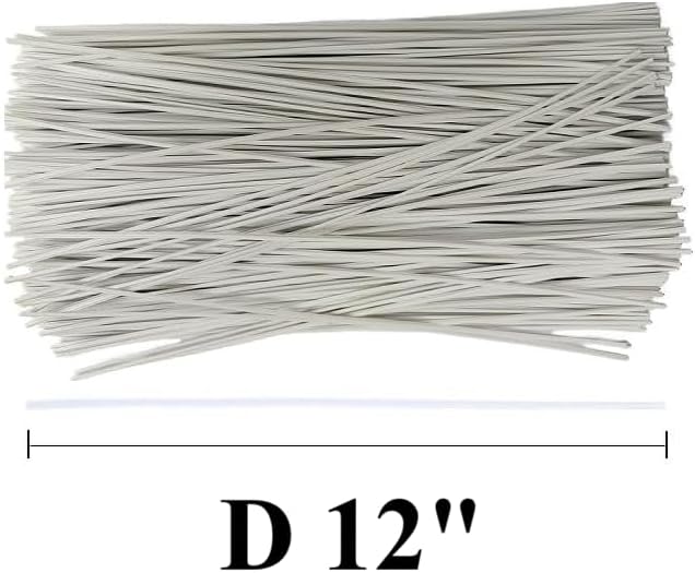 300 Pcs Plastic Twist Ties, Garden Plant Twist Tie Cable Tie, Plastic Cable Ties for Bread Candy Bags, Gift Bags (White,8 inches)
