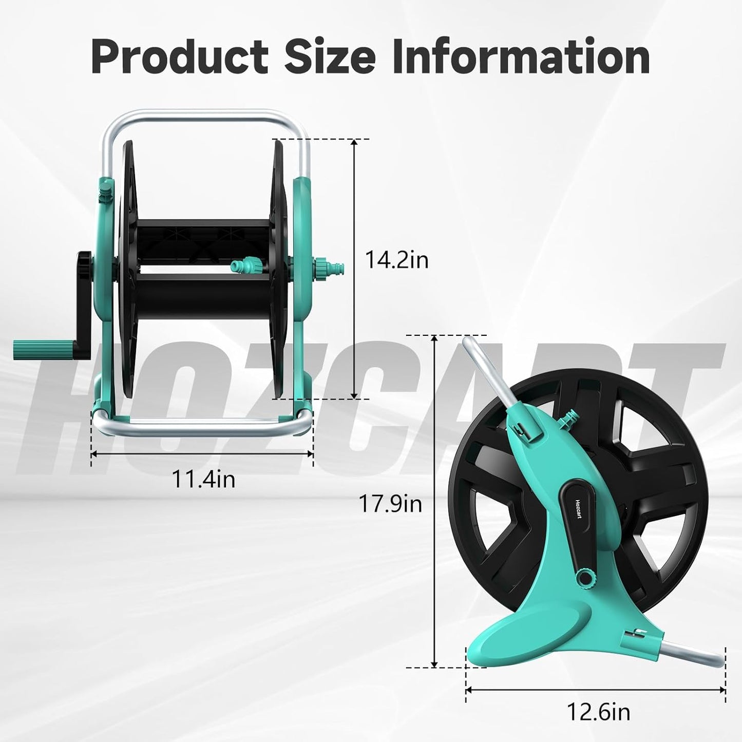 Garden Hose Reel Cart,Hose Holder Up to 50-100 Feet of 5/8" Hose,Wall Mounted Water Hose Reel,Portable Hose Reels for Outside Car Washing, Watering