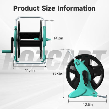 Garden Hose Reel Cart,Hose Holder Up to 50-100 Feet of 5/8" Hose,Wall Mounted Water Hose Reel,Portable Hose Reels for Outside Car Washing, Watering