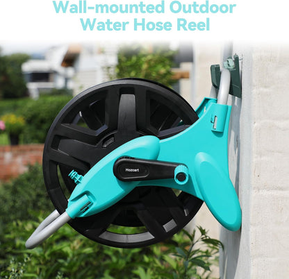 Garden Hose Reel Cart,Hose Holder Up to 50-100 Feet of 5/8" Hose,Wall Mounted Water Hose Reel,Portable Hose Reels for Outside Car Washing, Watering