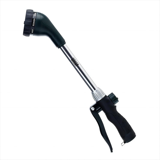 Watering Wand 16-Inch, Heavy Duty Garden Wand with 8 Spray Patterns | Ergonomic & Lightweight for Easy Watering | Ideal for Hanging Baskets, Potted Plants, Window Boxes，Blackish Green