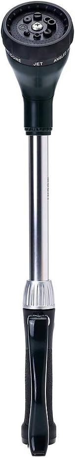 Watering Wand 16-Inch, Heavy Duty Garden Wand with 8 Spray Patterns | Ergonomic & Lightweight for Easy Watering | Ideal for Hanging Baskets, Potted Plants, Window Boxes，Blackish Green