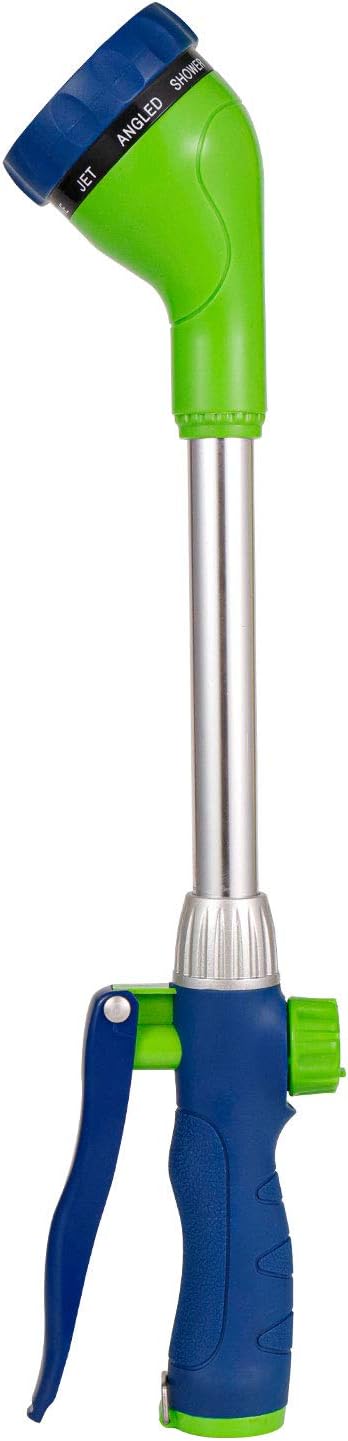 Watering Wand 16-Inch, Heavy Duty Garden Wand with 8 Spray Patterns | Ergonomic & Lightweight for Easy Watering | Ideal for Hanging Baskets, Potted Plants, Window Boxes，Blackish Green
