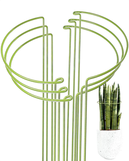 6-Pack Plant Support Stakes, Steel Stakes for Indoor Plants, Monstera & Peony Support, Tall Plant Sticks for Snake Plant, Climbing Vines, Metal Garden Stakes (10" W x 15.8" H)