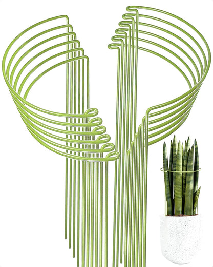 6-Pack Plant Support Stakes, Steel Stakes for Indoor Plants, Monstera & Peony Support, Tall Plant Sticks for Snake Plant, Climbing Vines, Metal Garden Stakes (10" W x 15.8" H)