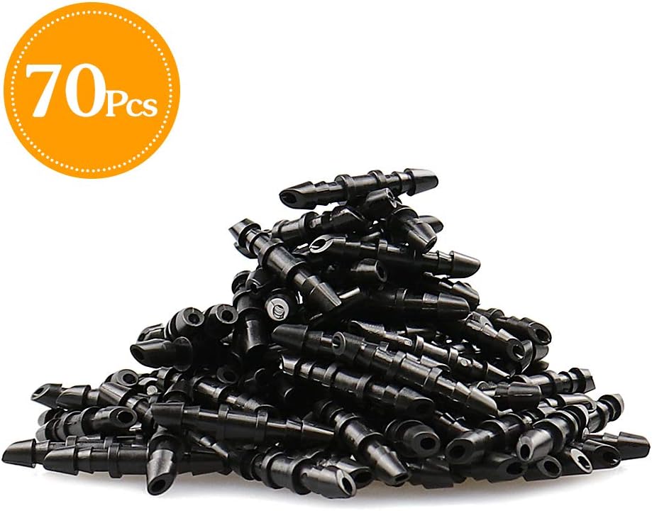 300 Pcs Barbed Connectors Irrigation Fittings Kit, Drip Irrigation Fittings 1/4” Tubing Connectors for Drip or Sprinkler Systems-Couplings, Single Barbs, End Plugs, Elbows, Tees, 4-Way Coupler