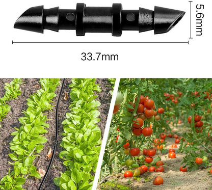 300 Pcs Barbed Connectors Irrigation Fittings Kit, Drip Irrigation Fittings 1/4” Tubing Connectors for Drip or Sprinkler Systems-Couplings, Single Barbs, End Plugs, Elbows, Tees, 4-Way Coupler