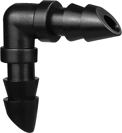 300 Pcs Barbed Connectors Irrigation Fittings Kit, Drip Irrigation Fittings 1/4” Tubing Connectors for Drip or Sprinkler Systems-Couplings, Single Barbs, End Plugs, Elbows, Tees, 4-Way Coupler