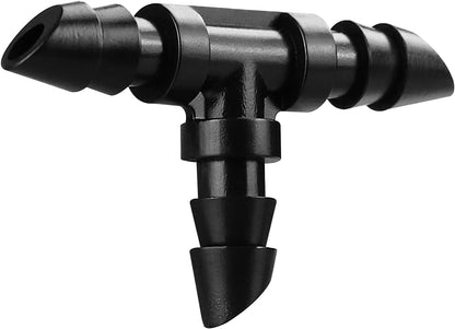 300 Pcs Barbed Connectors Irrigation Fittings Kit, Drip Irrigation Fittings 1/4” Tubing Connectors for Drip or Sprinkler Systems-Couplings, Single Barbs, End Plugs, Elbows, Tees, 4-Way Coupler
