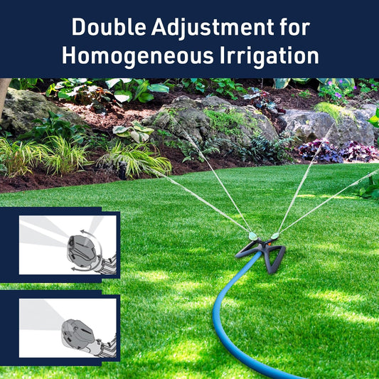 Garden Sprinkler for Yard - Rotating Lawn Sprinkler with Adjustable Spray Settings for Large Area Coverage - Garden Watering System for Outdoor Plants and Yard (Mint/Black)