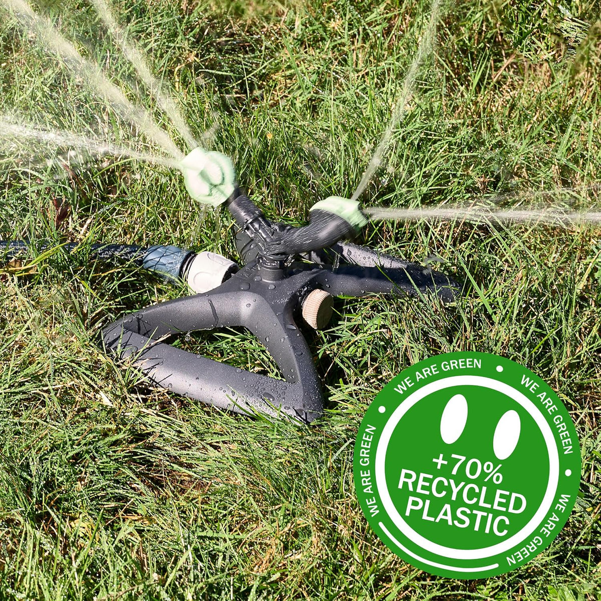 Garden Sprinkler for Yard - Rotating Lawn Sprinkler with Adjustable Spray Settings for Large Area Coverage - Garden Watering System for Outdoor Plants and Yard (Mint/Black)