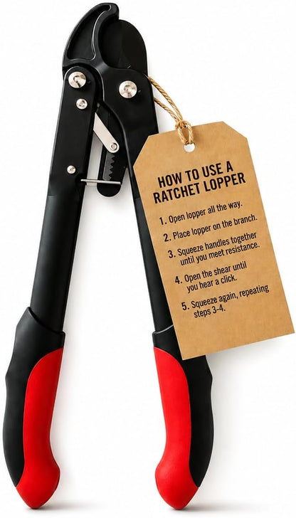 Ratchet Pruning Tree Loppers – Branch Cutter & Tree Trimmer – Easy-Pruning Lopper – High Carbon American Steel Blade – Compact Professional Garden Tool