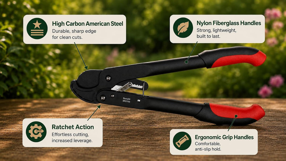 Ratchet Pruning Tree Loppers – Branch Cutter & Tree Trimmer – Easy-Pruning Lopper – High Carbon American Steel Blade – Compact Professional Garden Tool