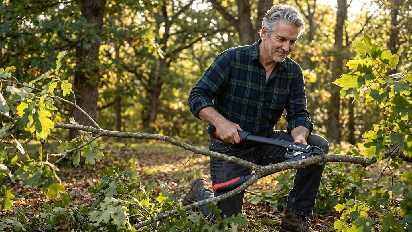 Ratchet Pruning Tree Loppers – Branch Cutter & Tree Trimmer – Easy-Pruning Lopper – High Carbon American Steel Blade – Compact Professional Garden Tool