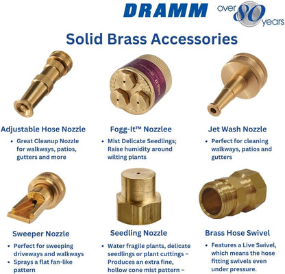 Fogg-It Mist Spray Nozzle with Brass Jets & Body, Perfect for Delicate Seedlings & Raising Humidty for Wilting Plants, Brass