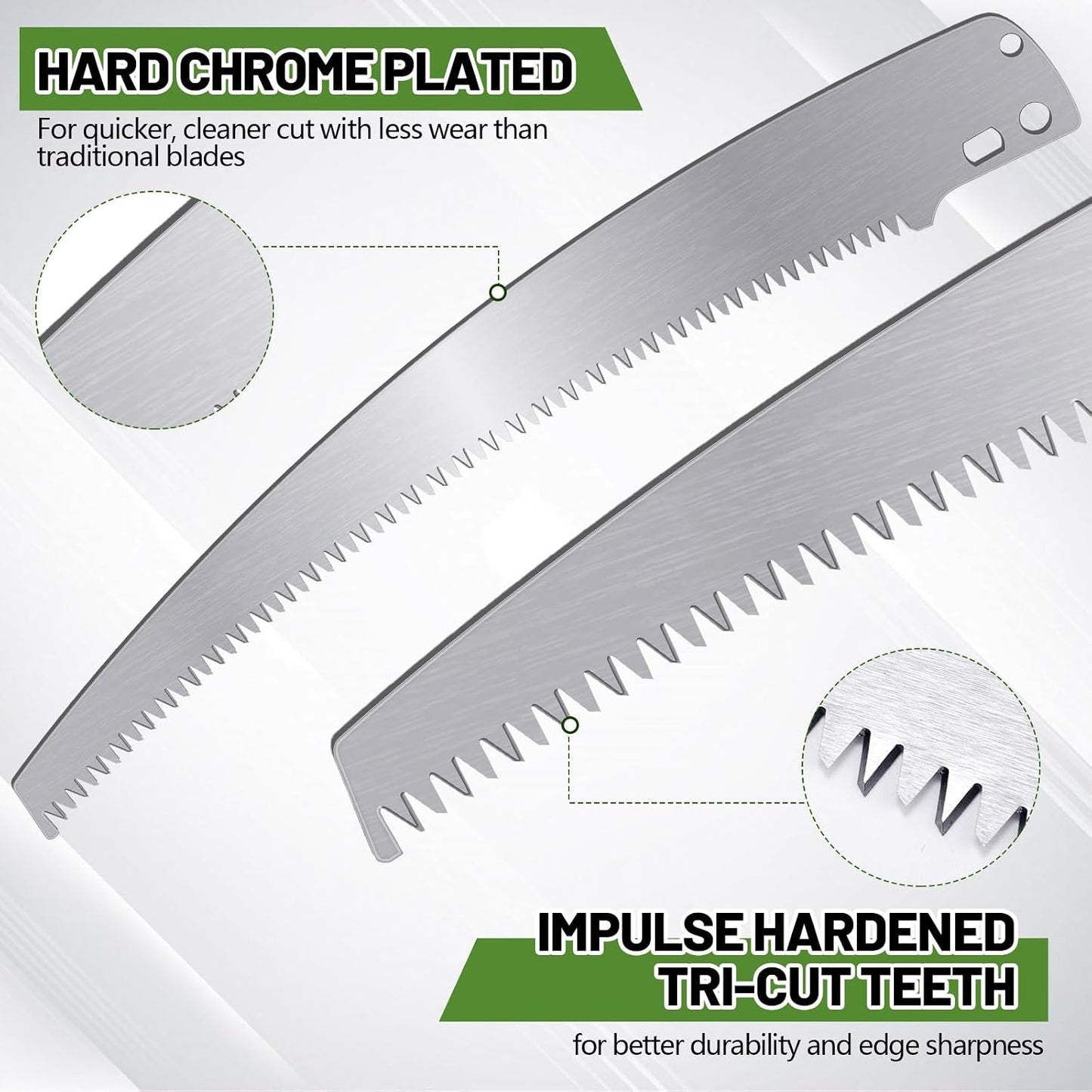 10 Pcs 12 Inch Pole Saw Blade Tree Pruner Replacement Blade Compatible with Corona TP 3841 TP 3811 TP 3714 TP 3712 TP 3702 TP 2712 TP 2612 TP 2512 Pruning Saws Trimmers, 3 Cutting Surface
