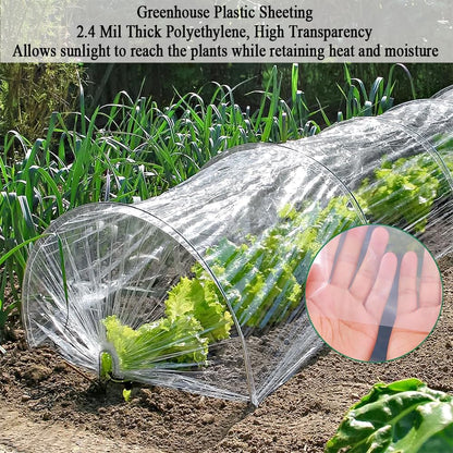 12 x 25 FT Lightweight Clear Plastic Sheeting, 2.4 Mil Poly Film