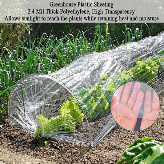 12 x 25 FT Lightweight Clear Plastic Sheeting, 2.4 Mil Poly Film