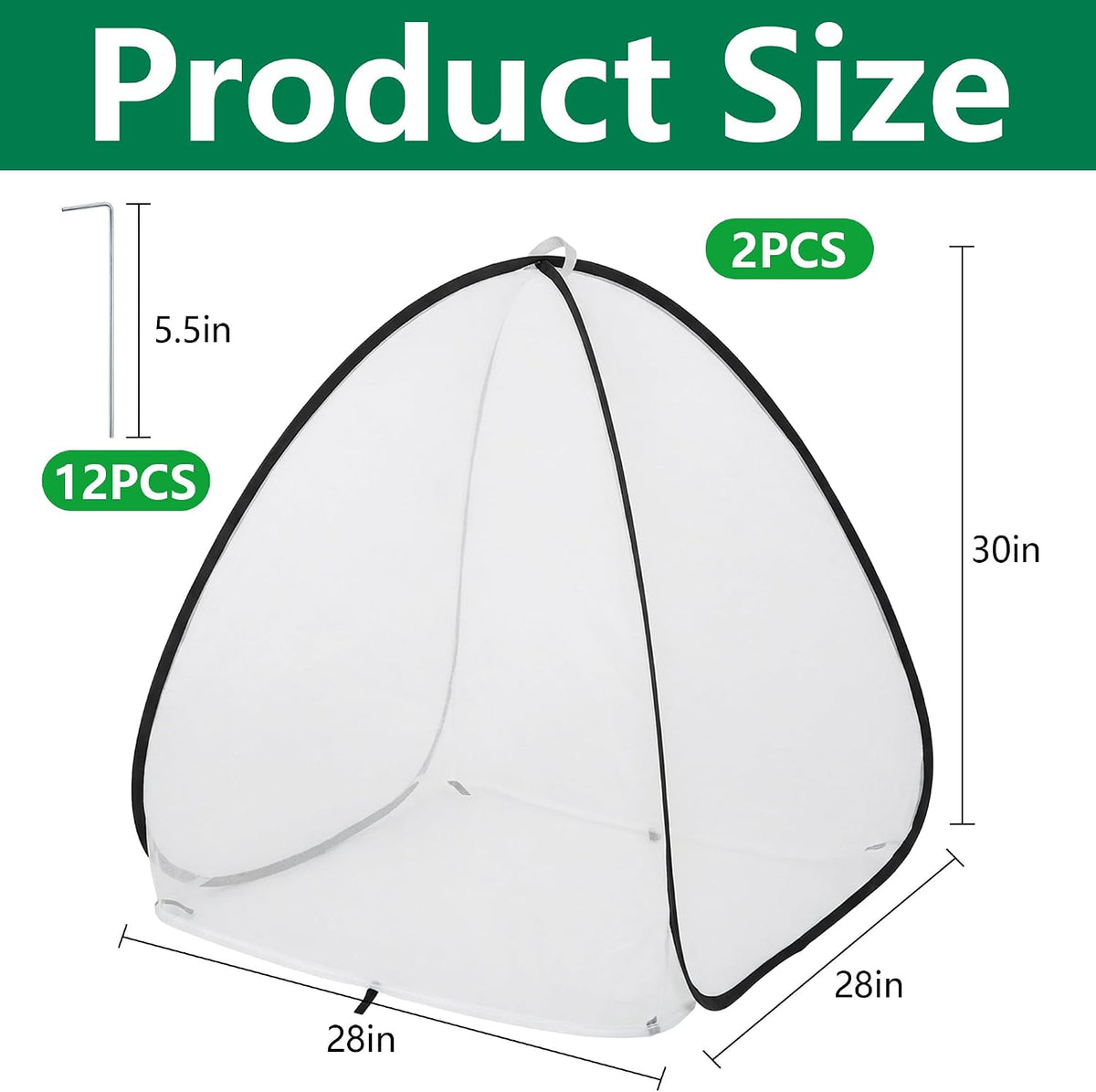 2Pcs Pop Up Insect Barrier Plant Cover Tent,Plant Protectors Mesh Enclosure