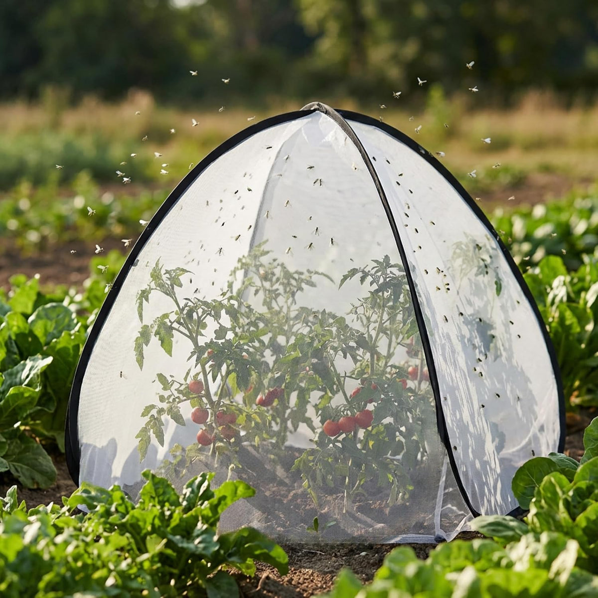 2Pcs Pop Up Insect Barrier Plant Cover Tent,Plant Protectors Mesh Enclosure