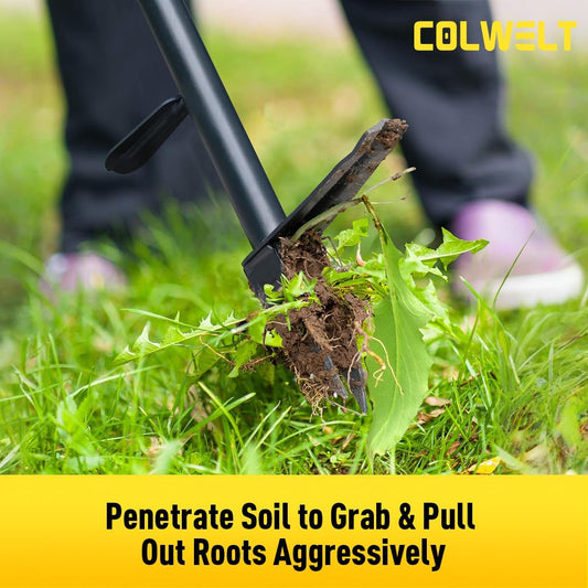 Weed Remover Tool 39’’, Weed Puller Root Remover with Thick Steel Claw, Long Handled Weeding Tool with Easy Foot Ejector, Stand Up Garden Weeder Tool for Lawn Grass Dandelion Removal