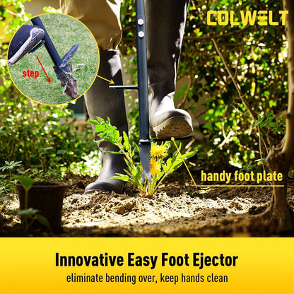 Weed Remover Tool 39’’, Weed Puller Root Remover with Thick Steel Claw, Long Handled Weeding Tool with Easy Foot Ejector, Stand Up Garden Weeder Tool for Lawn Grass Dandelion Removal