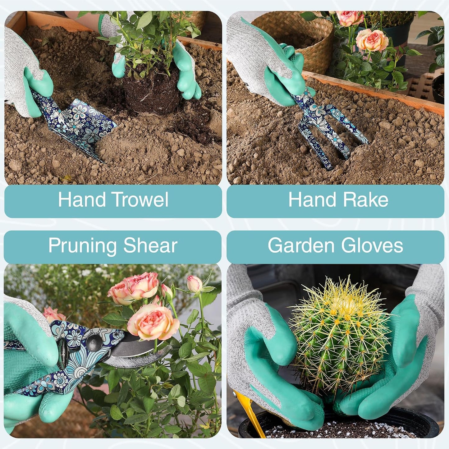 4PCS Aluminum Garden Tool Set, Heavy Duty