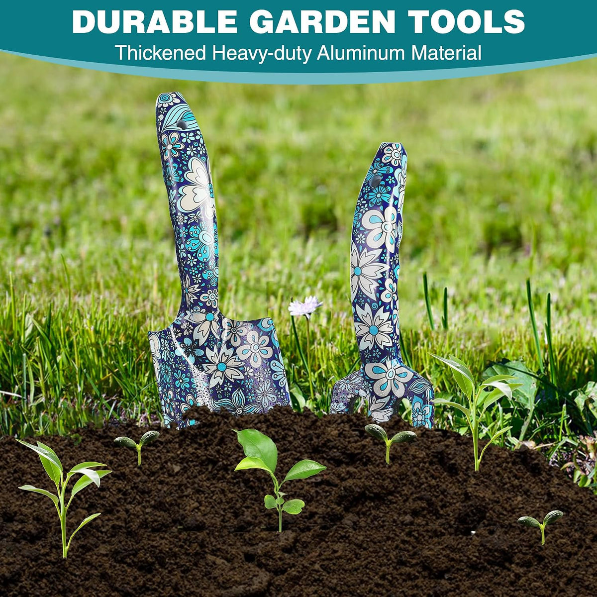4PCS Aluminum Garden Tool Set, Heavy Duty