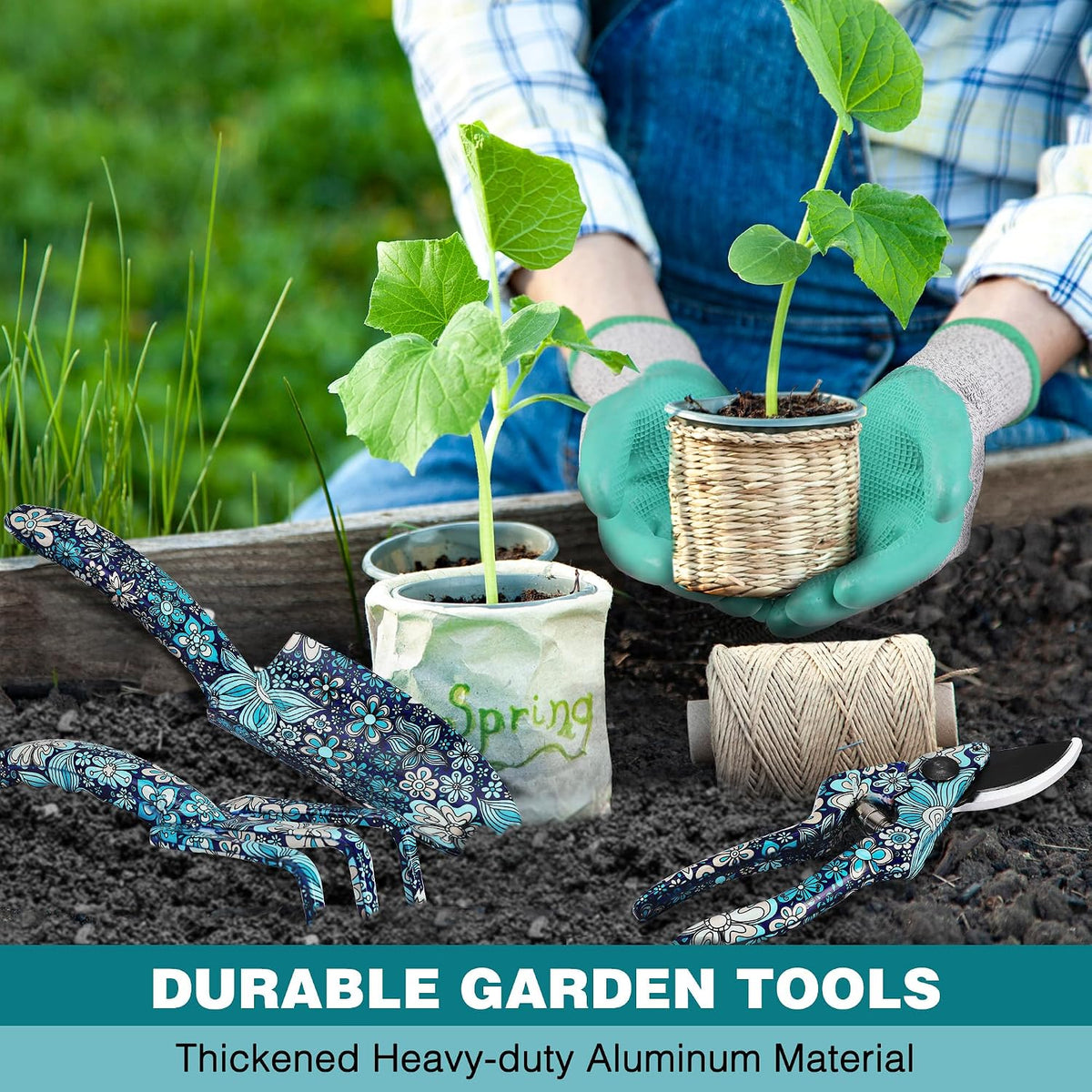 4PCS Aluminum Garden Tool Set, Heavy Duty