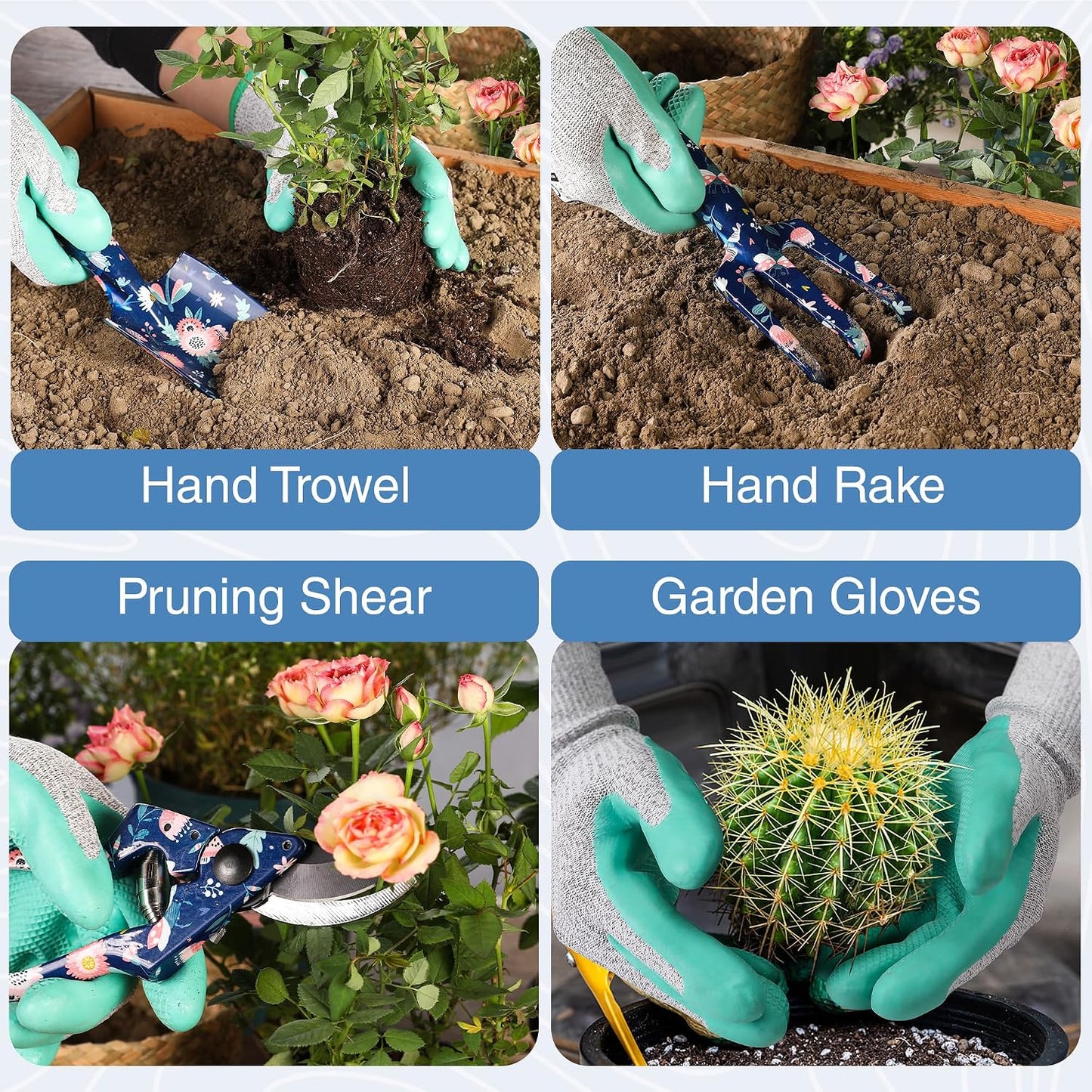 4PCS Aluminum Garden Tool Set, Heavy Duty