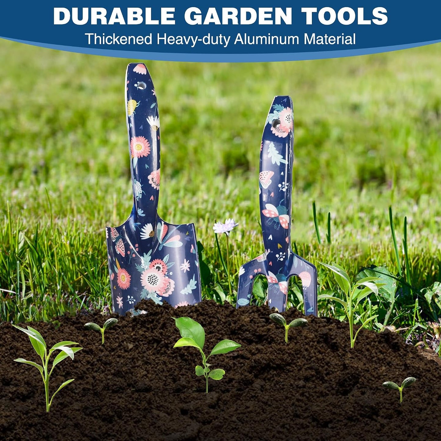 4PCS Aluminum Garden Tool Set, Heavy Duty
