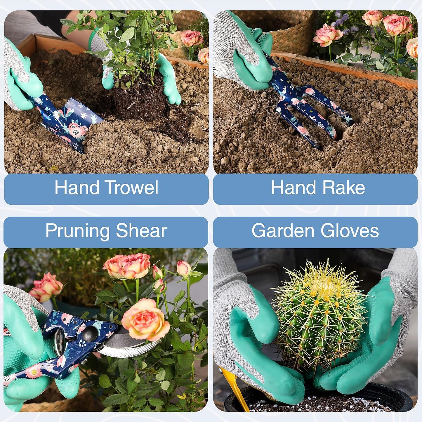 4PCS Aluminum Garden Tool Set, Heavy Duty