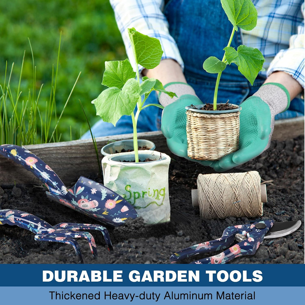 4PCS Aluminum Garden Tool Set, Heavy Duty