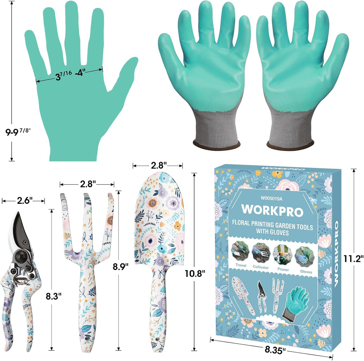 4PCS Aluminum Garden Tool Set, Heavy Duty