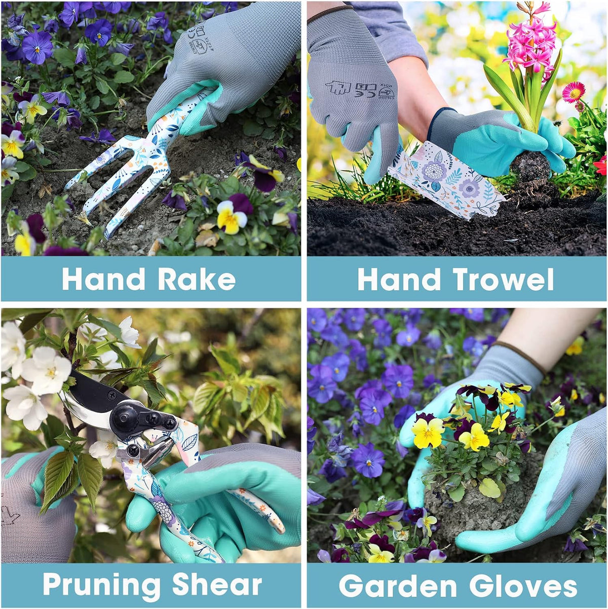 4PCS Aluminum Garden Tool Set, Heavy Duty