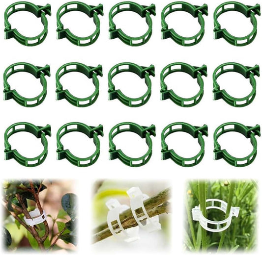 Secured Plastic Plant Clip, 2025 Upgrade Plant Support Clips Reusable Garden Clips, Garden Clips for Climbing Plants, Plastic Trellis Clips Tomato Grape Vine Vegetables Plant Fixing Clips (50, Green)