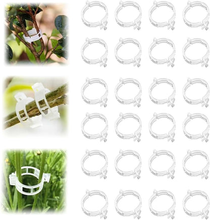 Secured Plastic Plant Clip, 2025 Upgrade Plant Support Clips Reusable Garden Clips, Garden Clips for Climbing Plants, Plastic Trellis Clips Tomato Grape Vine Vegetables Plant Fixing Clips (50, Green)